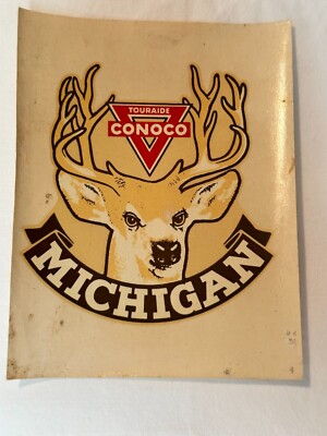 Vintage MICHIGAN Conoco Oil Touraide Water Slide Transfer