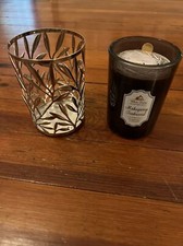 Bath Body Works, White Barn Mahogany TeakWood 1 Wick Scented Candle W/Holder