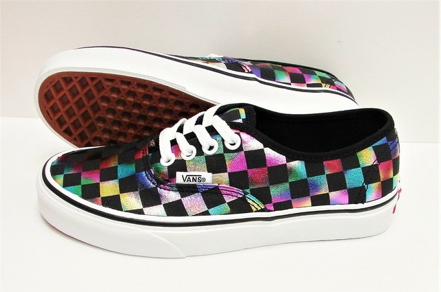 iridescent check vans