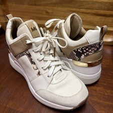 Michael Kors Women's Size 7 Georgie Trainer Wedge Sneakers Leather Upper