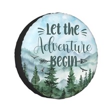 Spare Tire Cover for RV Camper Trailer Let The 15 inch Adventure Begin