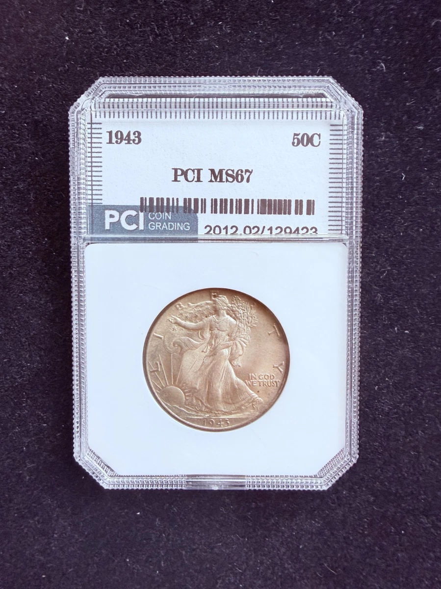 MS 67 Graded 1943 Year Liberty Walking Half Dollars (1916-1947