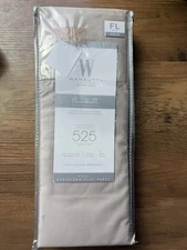 WAMSUTTA 525 Thread PIMA Cotton Silver Flat Sheet, Solid, FULL, NEW