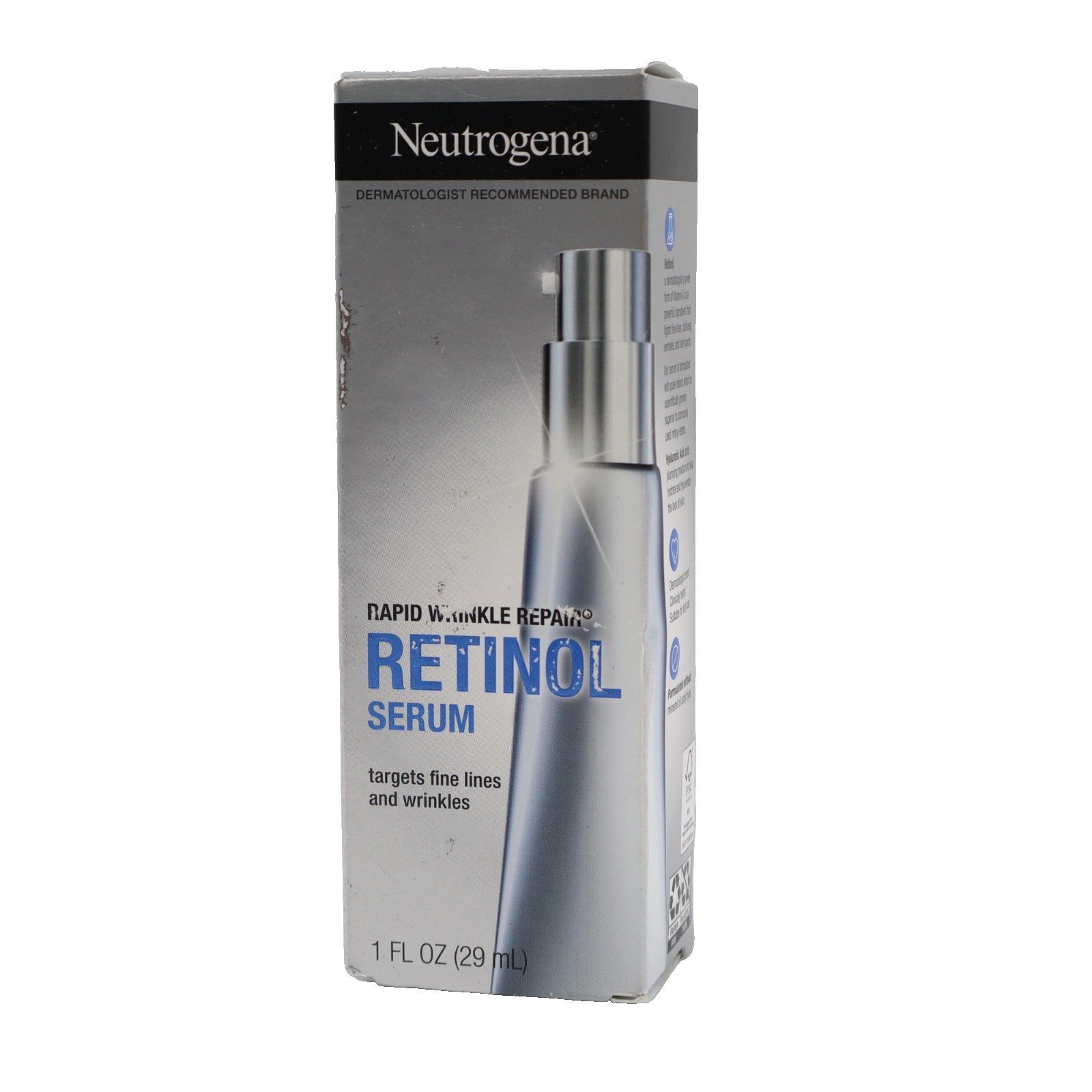 Neutrogena Rapid Wrinkle Repair Anti-Wrinkle Retinol Serum 1 oz NEW DAMAGED BOX