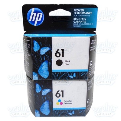 2PK Genuine HP 61 Black & 61 Color DeskJet 1050 2510 2549 3050 3055 3510 3512