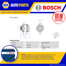 Alternator fits MINI CONVERTIBLE COOPER R57 1.6 08 to 10 Bosch 12317553009