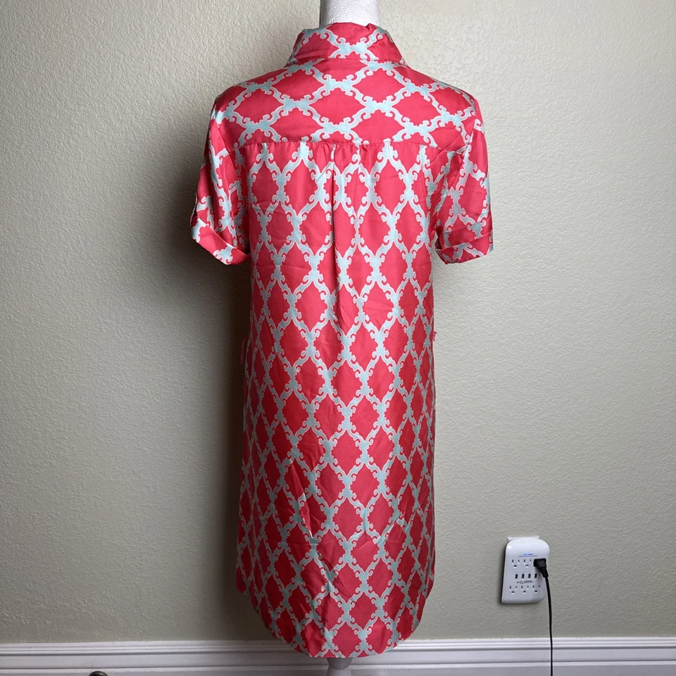 Vestido para mujer Kate Spade talla 4 100 % seda manga corta cambio azul coral *LEER Foto 3 de 4