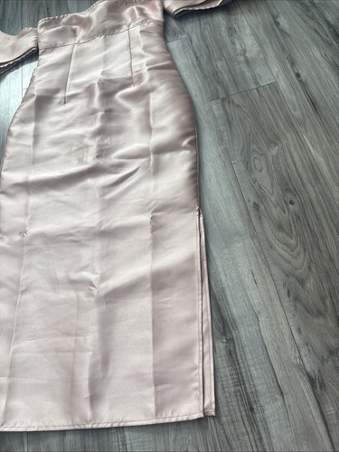 WARHOUSE Bardot MIDI Dress Side Split Prom Wedding BNWT SIZE 10 Nude/pink - Picture 5 of 16