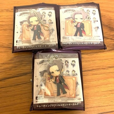 Ace Attorney Capcom Cafe Acrylic Stand Keychain Reiji Mitsurugi 3 Pieces
