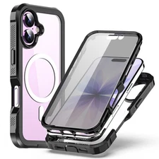 For iPhone 17 MagSafe Case Shockproof Cover with Privacy Glass Screen Protector