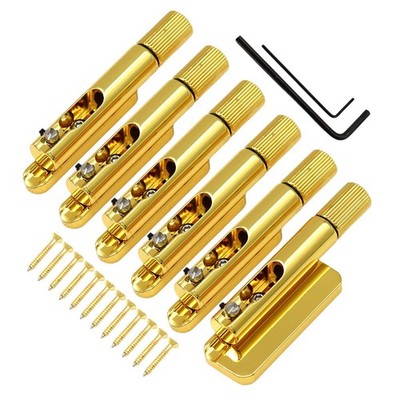 6 Strings Headless Guitar Bridge Fanned Single Fixed Bridge Gold for Strandberg