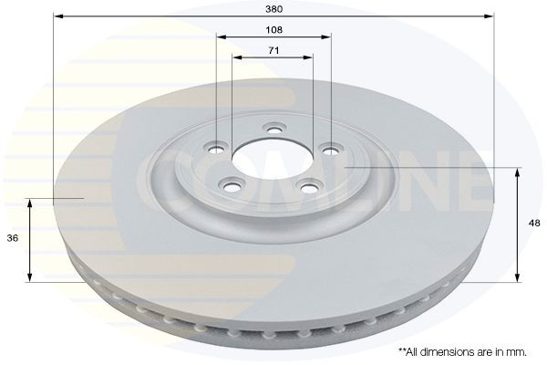 Brake Disc Front Internally Vented Fits Jaguar F-Type XF XJ XK COMLINE ADC1256V