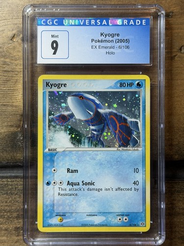 Kyogre EX Emerald #6 2005 Holo Rare [CGC 9 Mint] English Pokémon (Low Pop)
