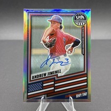 2026 Panini Stars & Stripes Prizm Autograph AUTO SILVER HOLO ANDREW JIMENEZ SP