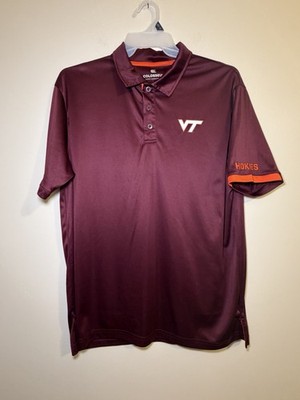 Men's Size XL Colosseum Maroon Virginia Tech Hokies Palms Team Polo