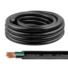 15ft 12/3 12 AWG SJTW 300V Wire 3 Conductor - 12 Gauge SJTW Cable with UV-Res...