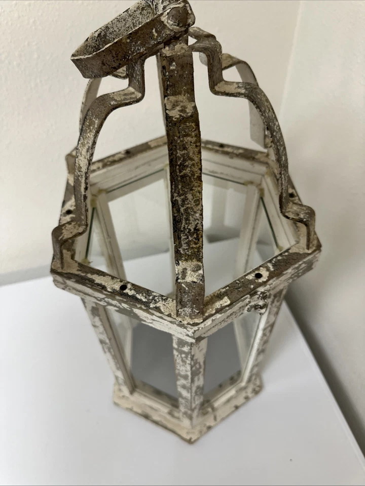 Rustic Wood Lantern - Weathered Gray Decor, Vintage Farmhouse Style - Image 2 of 4