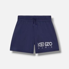Kenzo Little Girls' Blue Fleece Logo Shorts Size 2 Years