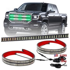 2pcs 30 Inch Green White Grill Emergency Lights Strip 360 Led Greenwhite