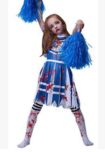 IKALI Filles Déguisement Zombie Cheerleaders,Lycée Sanglante Filles Dhalloween Disguise Costume 4 6 Ans Amz B07tb7tbsl