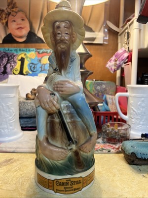 Vintage Old Cabin Still Kentucky Bourbon Whiskey Decanter Bottle Stitzel Weller