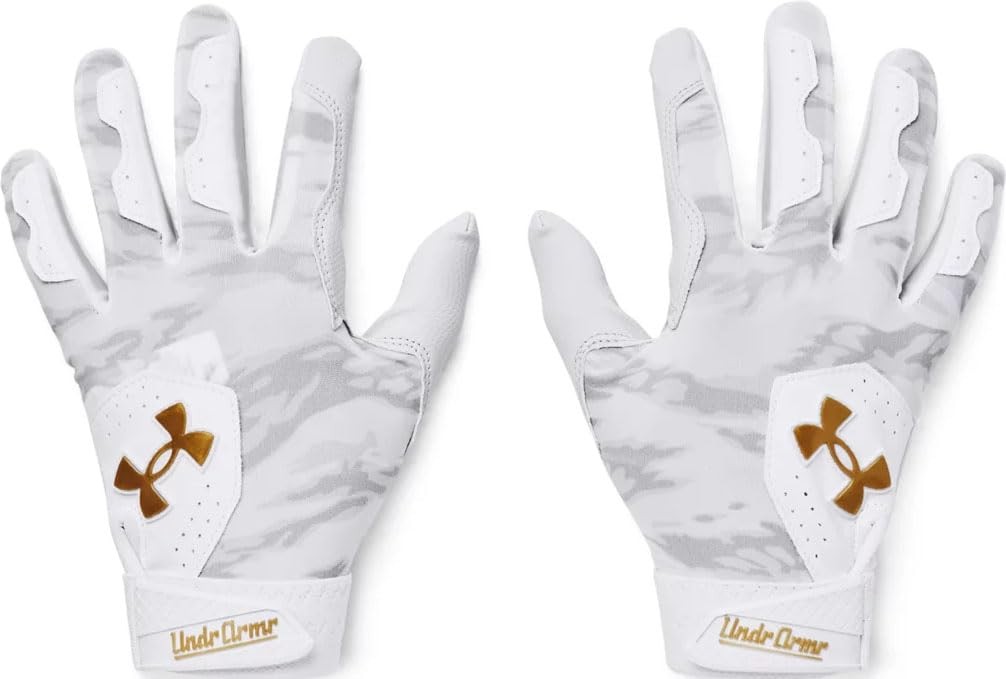 Large White Gold Sport Activity Gloves With Heatgear Fabric And Breathability