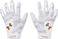 Large White Gold Sport Activity Gloves With Heatgear Fabric And Breathability