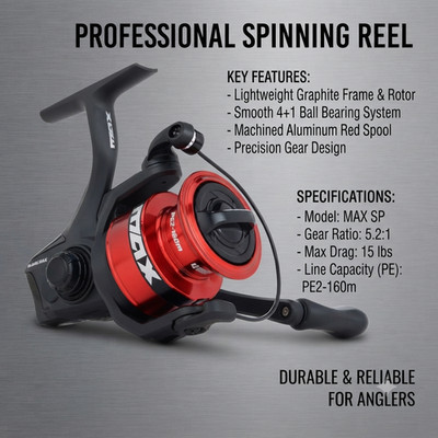Abu Garcia Black Max Spinning Reel, Size 6000 Fishing Reel