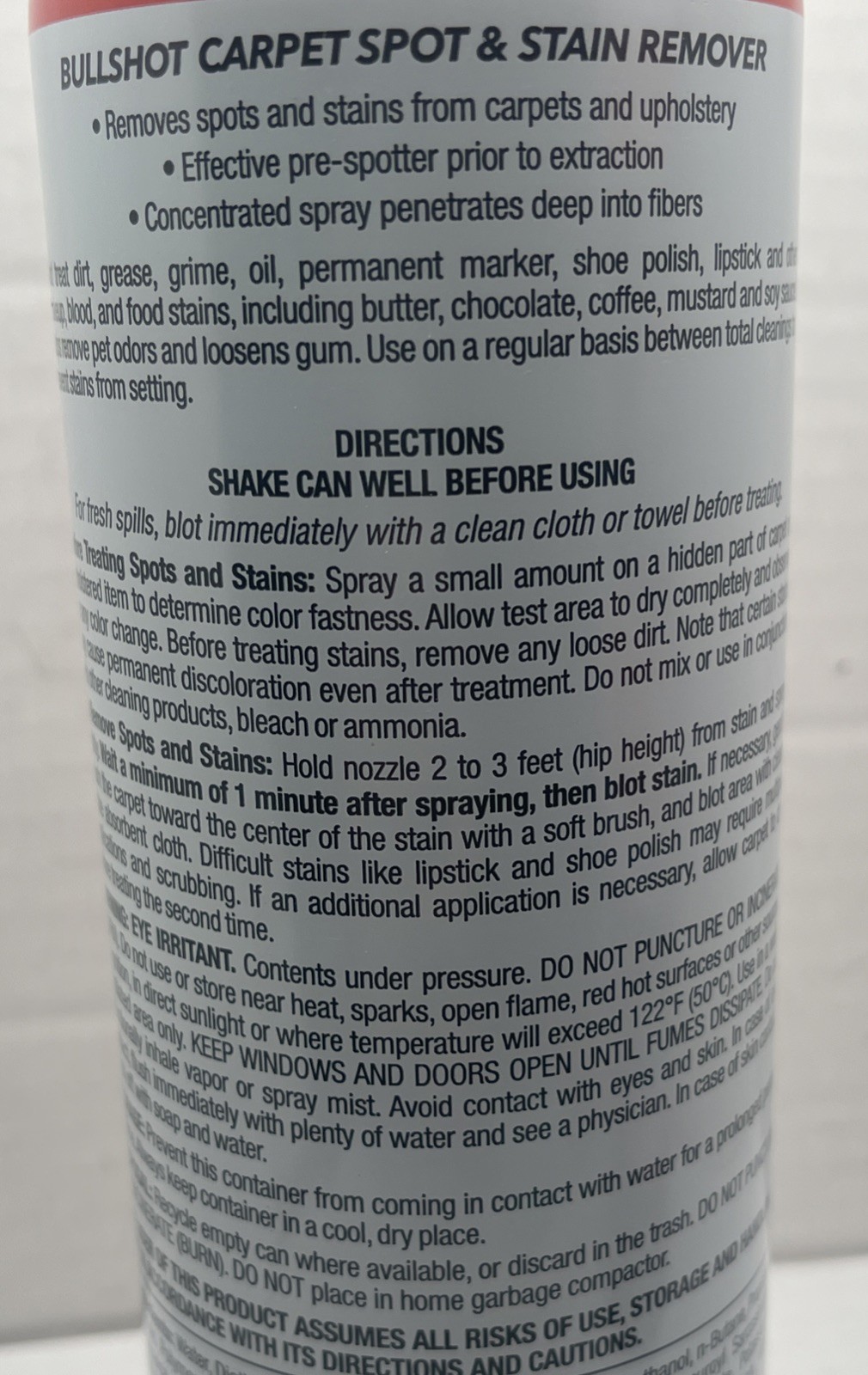 Bull Shot Carpet Spot & Stain Remover by, AS-SEEN-ON-TV, Made In USA