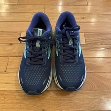 Brooks Ghost 14 Womens Running Shoes Navy Blue Aqua Size 7.5