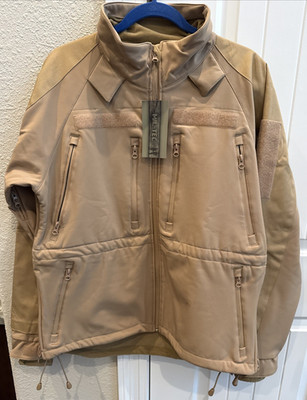 MIL-TEC windproof hiking jacket soft shell stormproof zips fleece liner Coyote