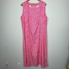 RipSkirt XXL Pink Sleeveless Maxi Dress Boat Neck Polyester Blend Resortwear