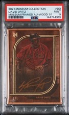 2021 Topps Museum Collection Framed Autograph MFA-DO David Ortiz 1/1 Wood PSA 9