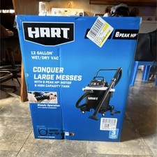 HART 12 Gallon Corded Wet/Dry Vacuum High Capacity w/ Hose  Accessories