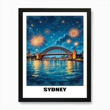 Sydney Vintage Travel Poster 15 Art Framed Wall Art Poster Canvas Print Picture