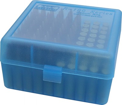 MTM 100 Round Flip-Top Rifle Ammo Box 22-250, 308 Win, 243 3.05-Inch, Blue 