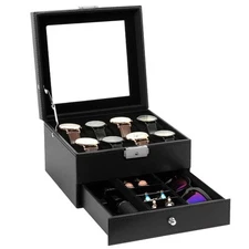 8 Slots Watch Box PU Leather Watch Case Jewelry Organizer Display Case Gift