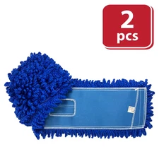 Bison Life Dust Mop 48in Blue Microfiber Washable Commercial Floor Mop Head 2 Pk