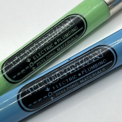 (2) VTG Ballpoint Pens Thurman Electric Plumbing Building Materials Everett WA