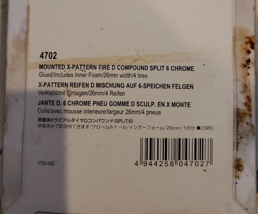 HPI 4702 Mounted XPattern Tire D Compound Split 6 Chrome 4Tec MST