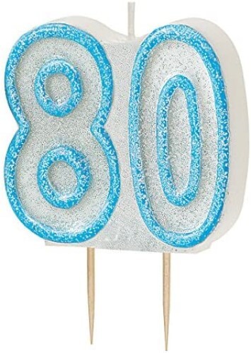 Blue Glitz Numbered Birthday Candle - Picture 15 of 24