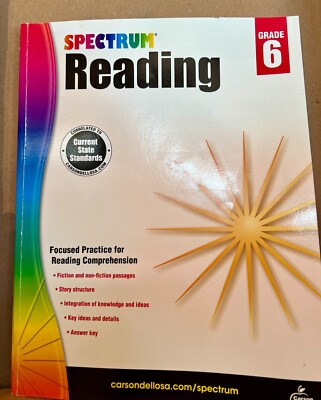 Spectrum Reading Comprehension Workbook Grade 6 Ages 11-12 Nonfiction & Fiction