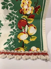 Vintage Country Retro Vibrant Fruit Green Table Runner~50s Country Charm~34 x 15