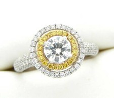 CANARY DIAMOND ENGAGEMENT WEDDING RING NEW 18K