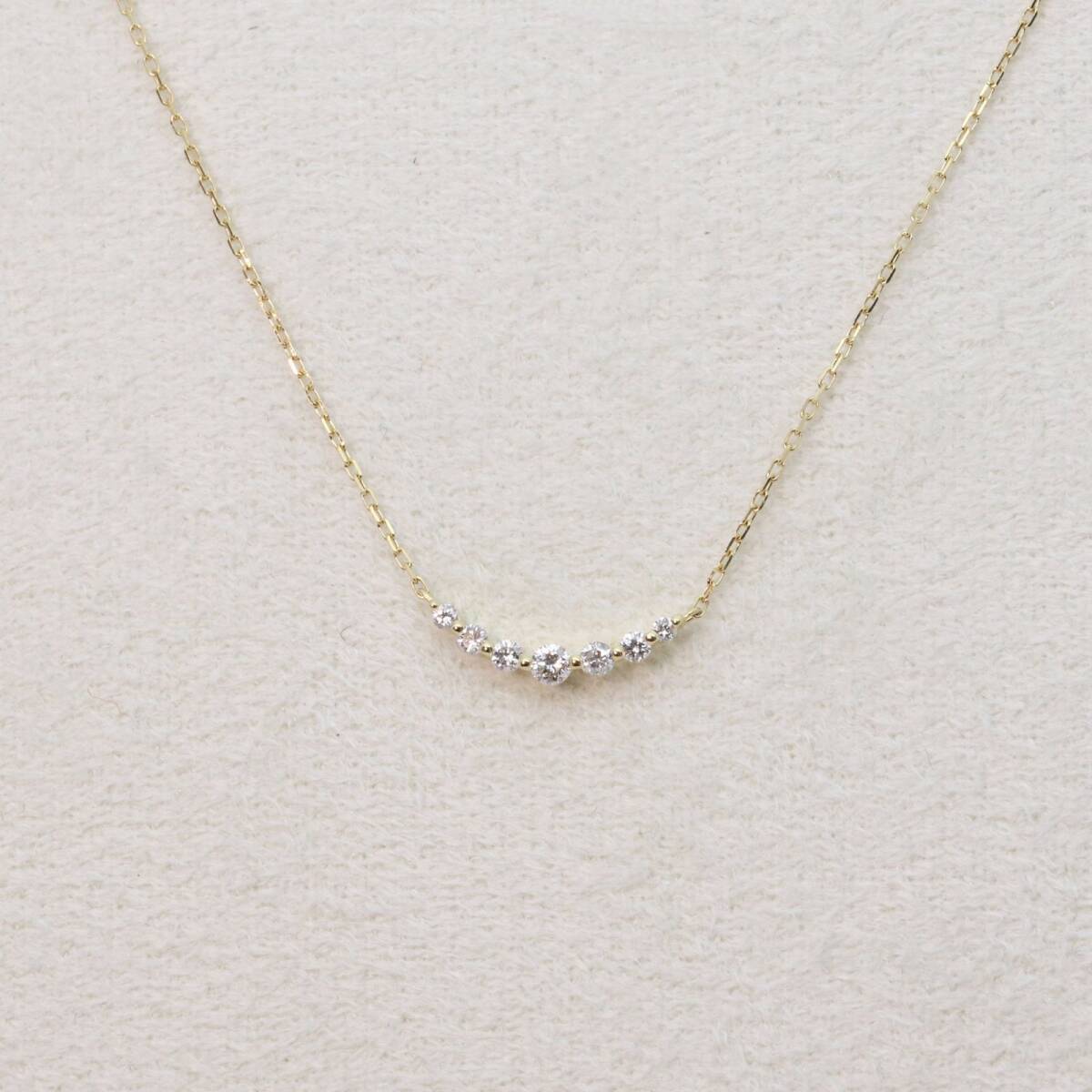 agete⭐︎K18 diamond necklace agete Agate Round Micro Setting Necklace K18/Diamond 0.07ct