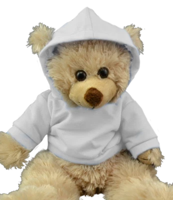 TEDDY MOUNTAIN Weißer Hoodie Kapuzenpullover Top 16" Teddybär Kleidung Outfit passt einen Bären bauen