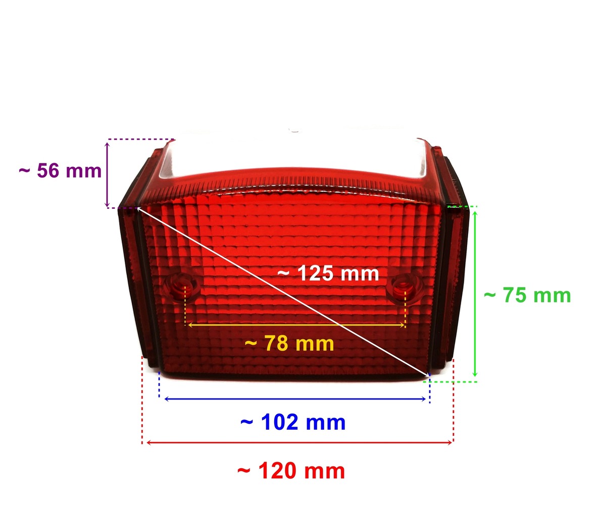 New Red Taillight Lens For Suzuki GT Series Motorcycles - Fits GT750, GT550, GT380 6 thumbnail image