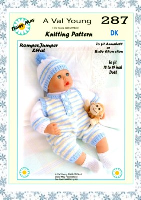 1 PUPPEN STRICKMUSTER Nr. 287 Anabell oder 18''-20'' Puppe von Daisy May