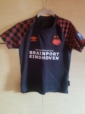 New PSV  EINDHOVEN FC umbro Youth YM Black  Orange Trim Short Sleeve Away Shirt