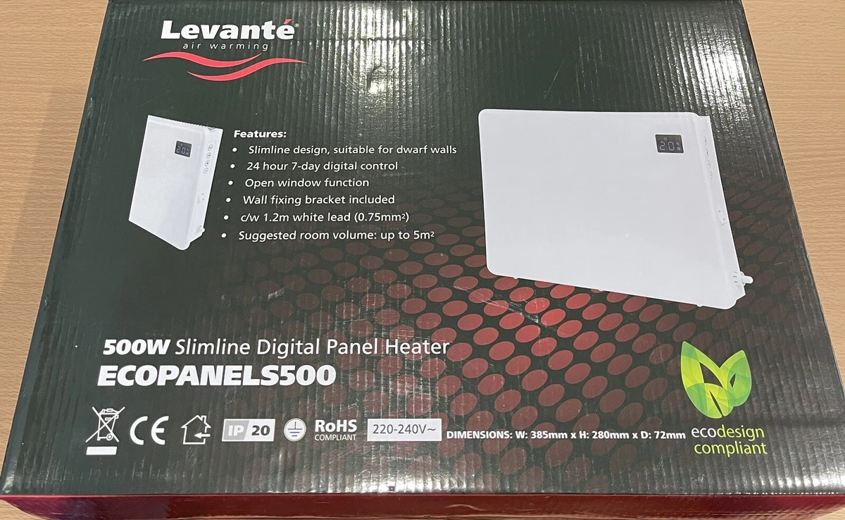 Levante 500W Eco Slimline Digital Panel Heater - 24 Hour Timer -  ECOPANELS500 | eBay